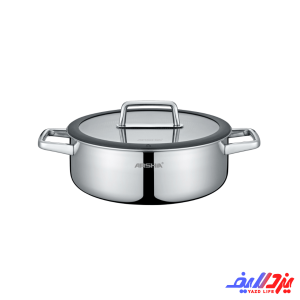 ماهیتابه دو دسته کف لیزری 28 سانت عرشیا مدل SS050-3341